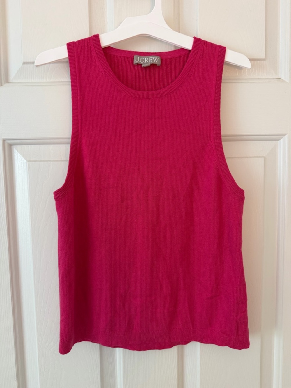 J. Crew Bright Fuchsia Ribbed Sleeveless Tank